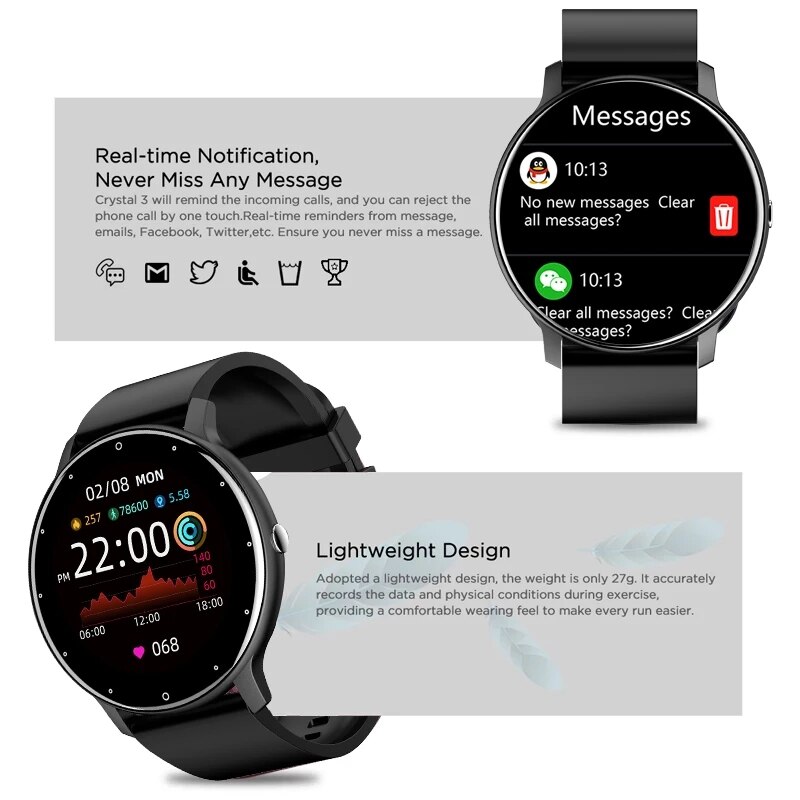 Relógio inteligente esport fitness para android ios smartwatch - Imagem 6