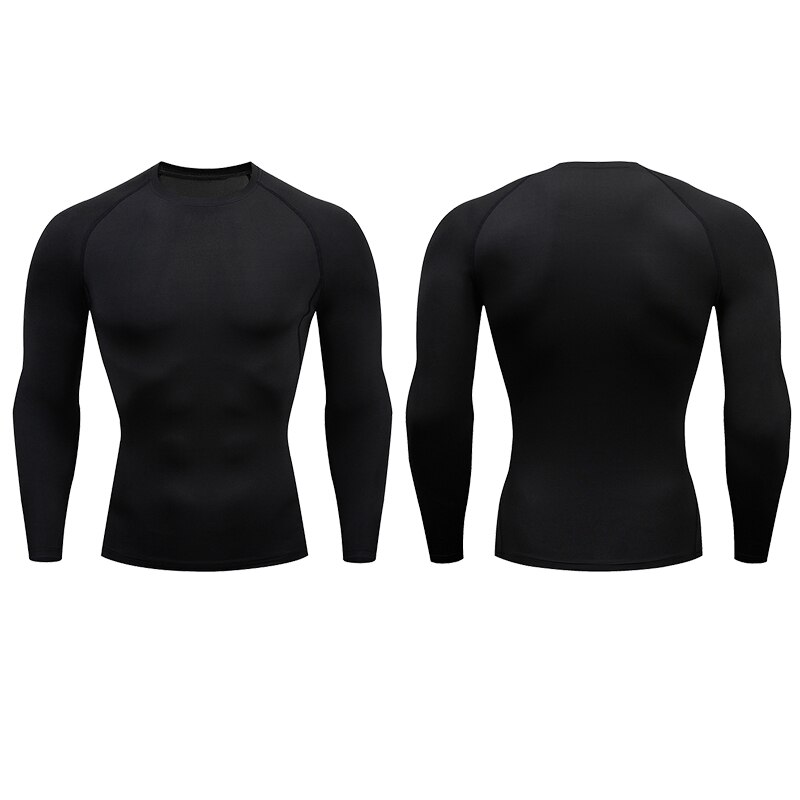 Camisa compressão fitness longa esporte tshirt treinamento jogging - Imagem 3