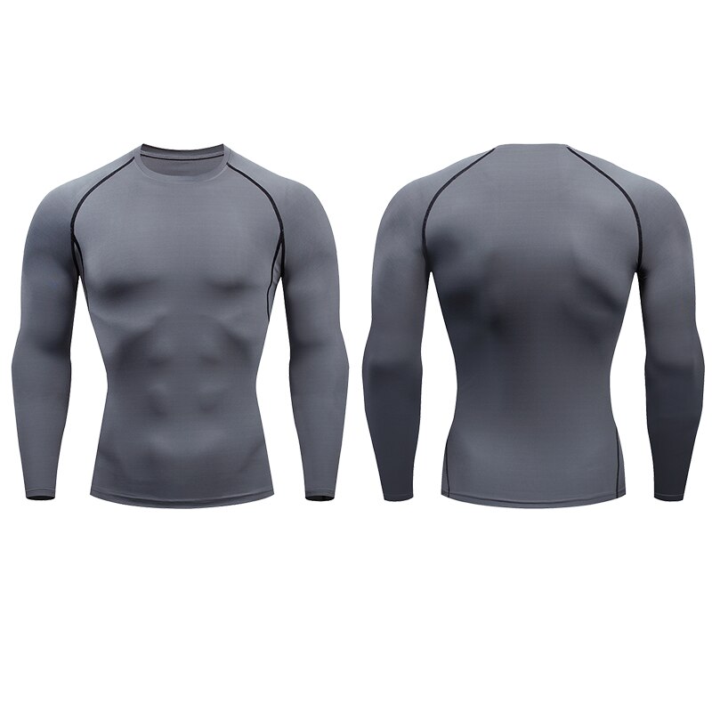 Camisa compressão fitness longa esporte tshirt treinamento jogging - Imagem 6