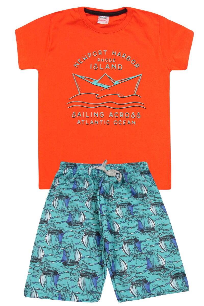 Kit 2 Conjuntos Conjunto Masculino Infantil Verão Camiseta Bermuda Estampada - Imagem 2